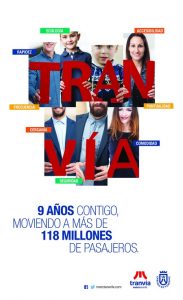 Cartel publicitario de la campaña ‘9 años contigo, moviendo a más de 118 millones de pasajeros’.