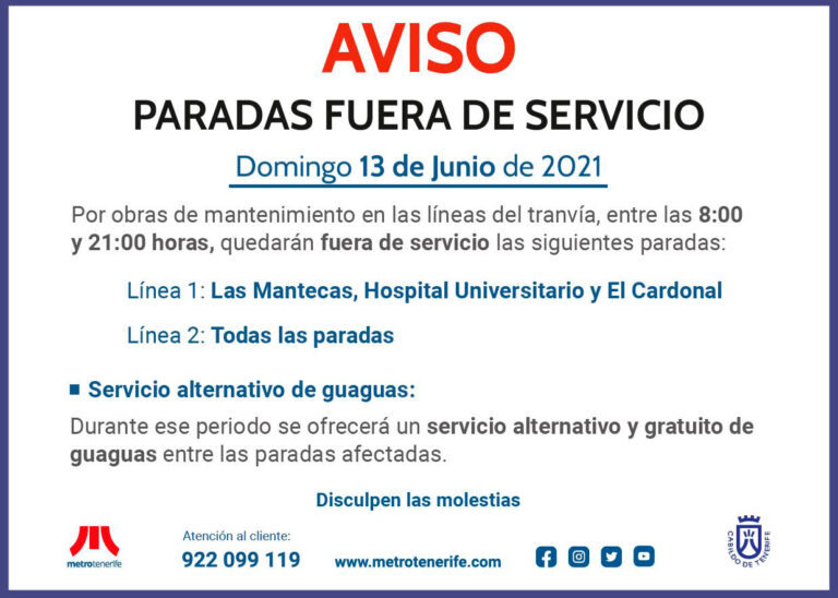 Servicio alternativo por las obras de mantenimiento